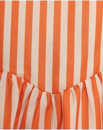 Petal & Pup - Valencia Halterneck Top - Orange Beige Stripe