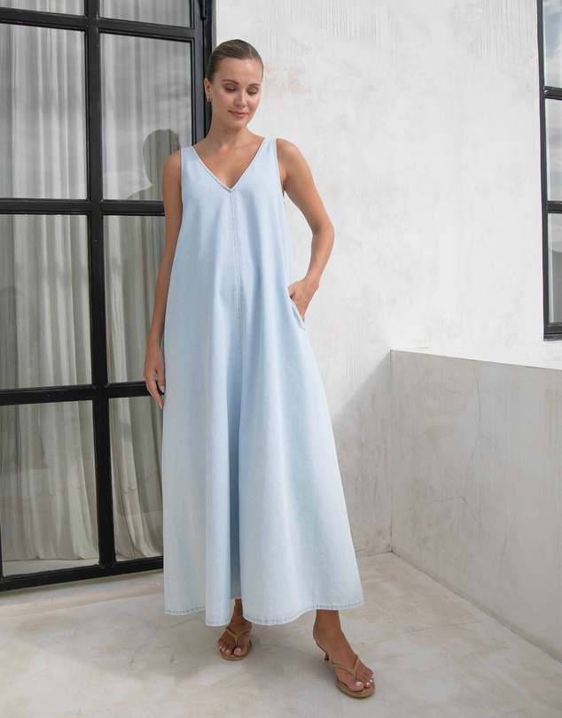 Soon Maternity - Emily Denim Maxi Dress