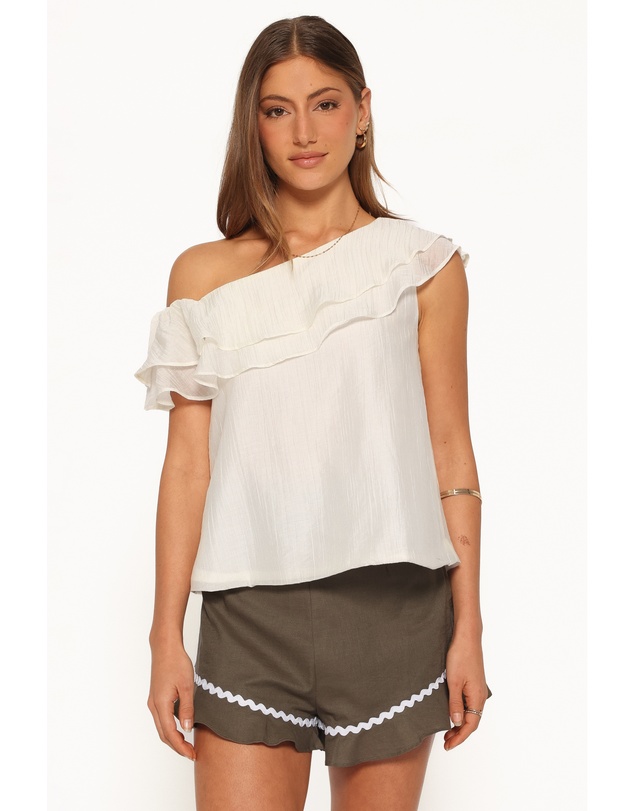Petal & Pup - Veana One Shoulder Top - Cream