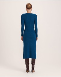 SABA - Elle Wool Blend Wrap Knit Dress