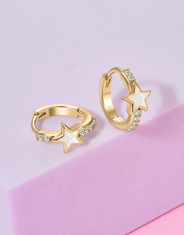 Mestige Kids - Stella Star Hoops - 18K Gold Plated
