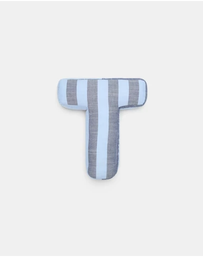 Seed Heritage - Blue Stripe Initial Cushion