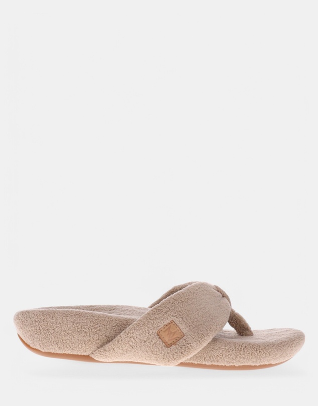 Mia Vita - Cozy Toe Post Slipper - Taupe