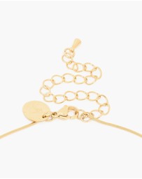 Lovisa - Waterproof Gold Plated Stainless Steel Tigers Eye Semi Precious Stone Disc Necklace