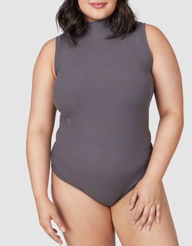 Spanx - Suit Yourself-Ribbed Mock Neck Bodysuit