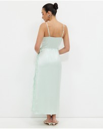 Calli - Union Satin Wrap Dress
