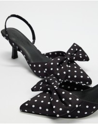 Atmos&Here - Jules Bow Sling Back Kitten Heels