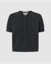 Oroton - Short Sleeve Wool Crew Cardigan