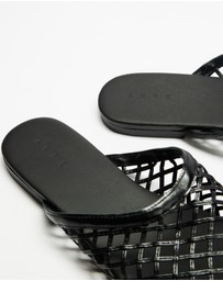 AERE - Woven Leather Slip on Flats