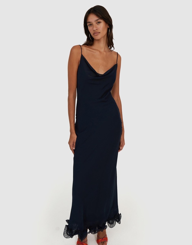 ROTATE - Chiffon Ruffle Slip Dress