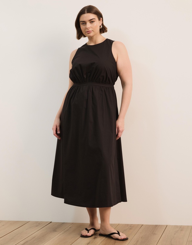 Atmos&Here Curvy - Isobel Cotton Midi Dress With Cutout