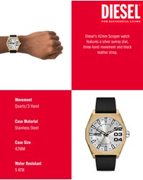 Diesel - Scraper Black Analogue Watch