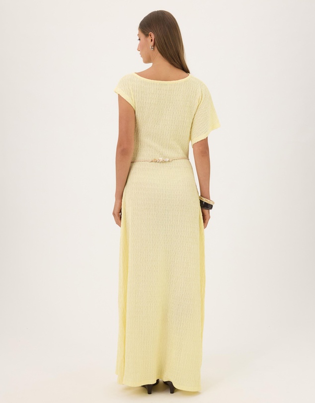 Atmos&Here - Maeve Textured Jersey Midi Dress with Beaded Belt