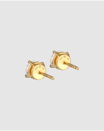 Kuzzoi - ICONIC EXCLUSIVE - Earrings Men Ear Studs Round Timeless with Crystals in 925 Sterling Silver Gold Plated