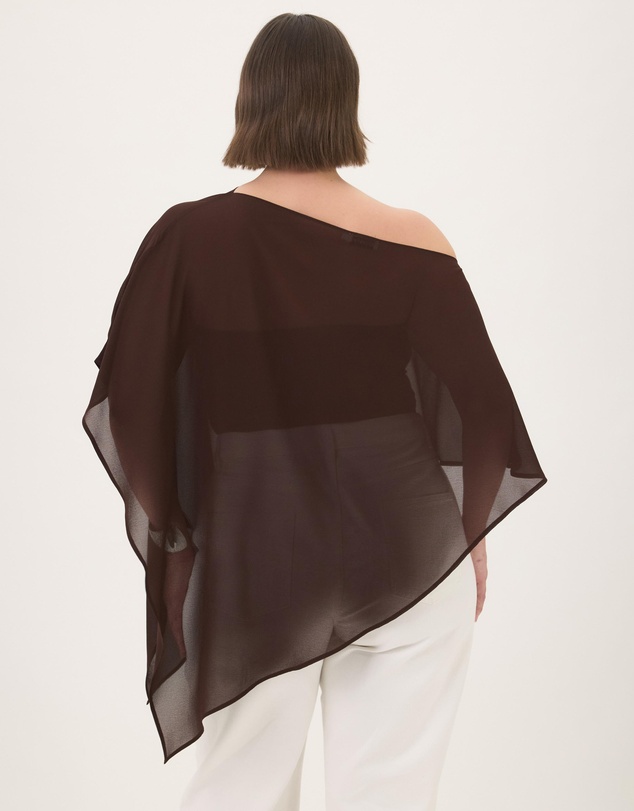 Atmos&Here Curvy - Molly Sheer Chiffon Poncho With Bandeau Top