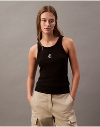 Calvin Klein Jeans - Ribbed Cotton Logo Tank Top
