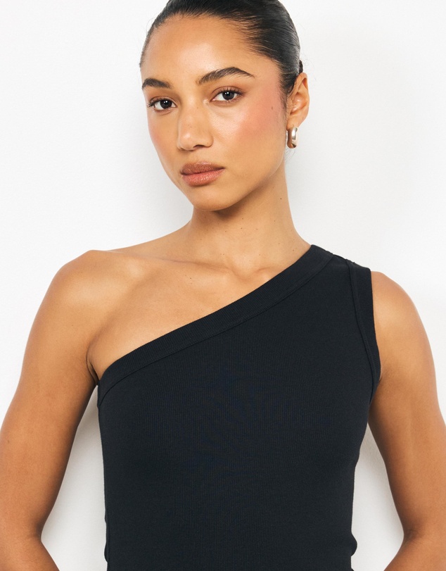 AERE - Elsa One Shoulder Ribbed Tank