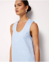 AERE - Orla Linen U-Neck Mini Dress