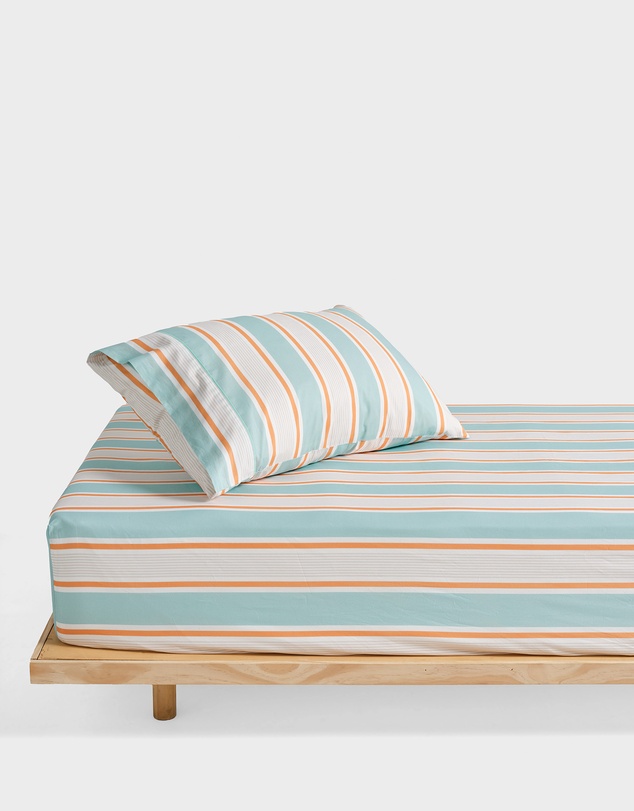 Linen House Kids - Sailor Stripe Fitted Sheet + Pillowcase Set
