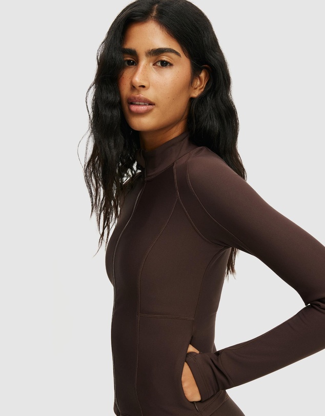 Cotton On Body Active - Fleece Lined Long Sleeve Zip Thru