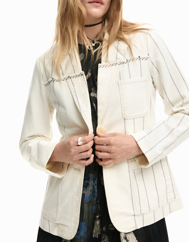 Desigual - Asymmetric striped blazer