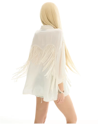 THE TALES - Ibiza Nights Satin Fringed Shirt