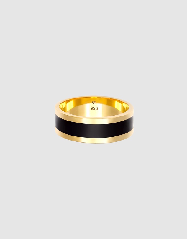 Kuzzoi - ICONIC EXCLUSIVE - Enamel Band Ring in Gold-Plated 925 Sterling Silver