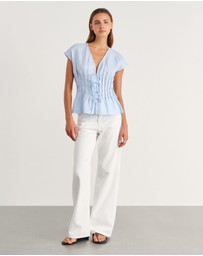 Jag - Delphine Pintuck Linen Blouse