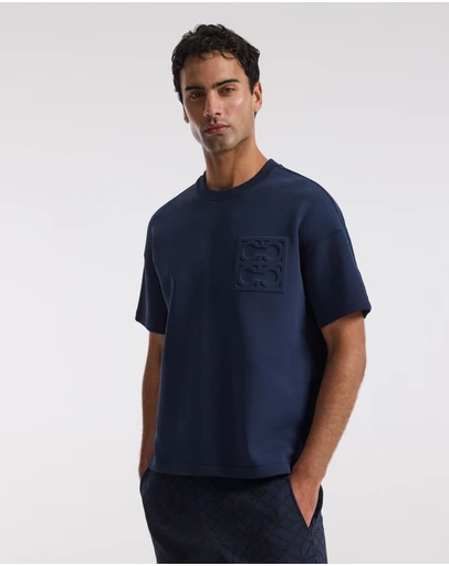 Calibre - Embossed Logo Short Sleeve Sweat Top Mid Blue