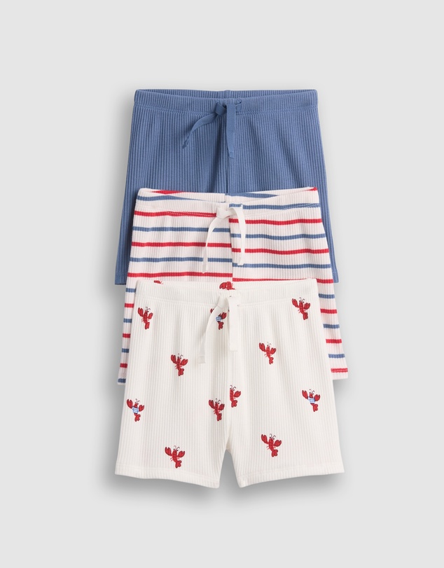 GAP - 3-Pack Tiny Rib Knit Shorts - Babies