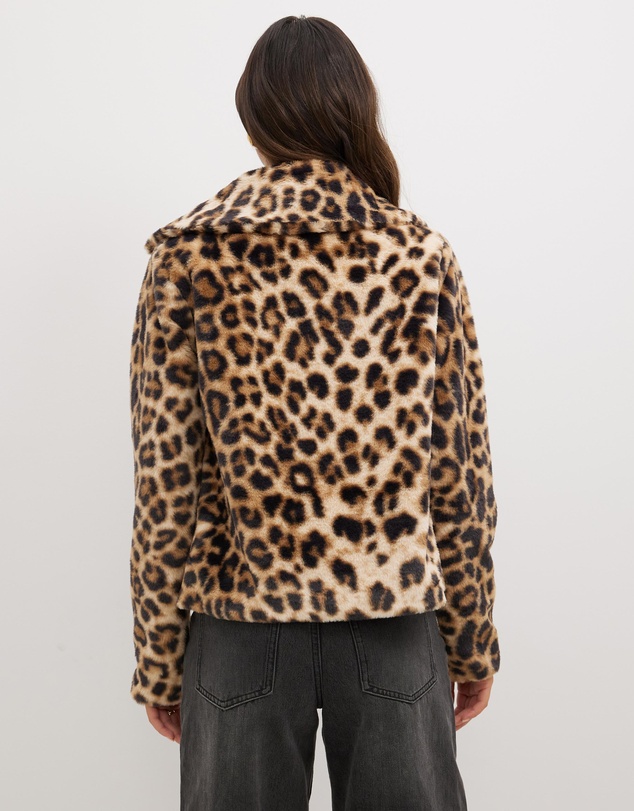 Dazie - Mood Leopard Faux Fur Jacket