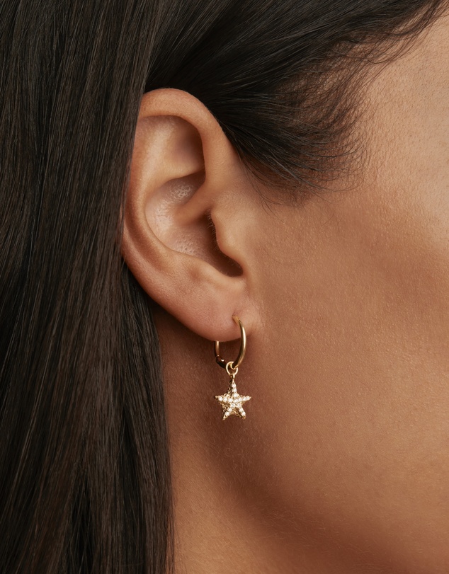 By Charlotte - By the Sea Crystal Starfish Hoops