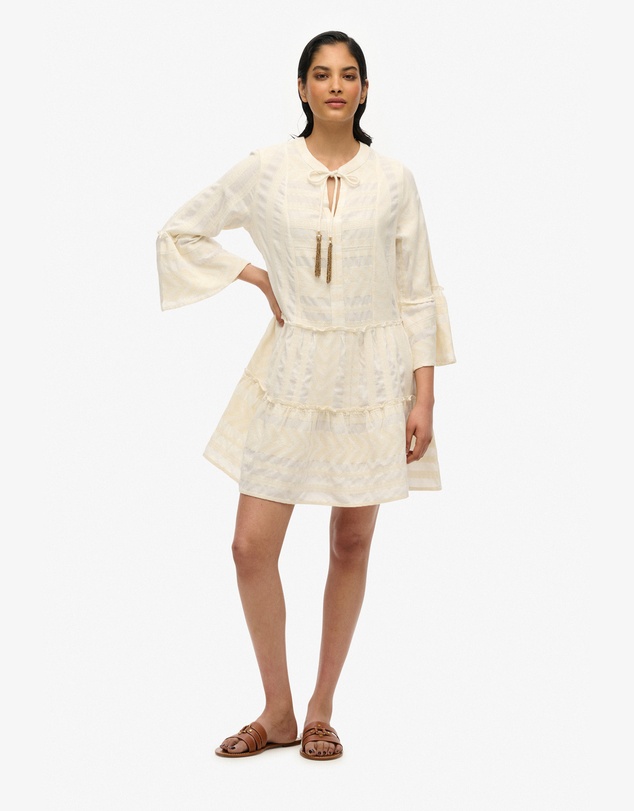Superdry - Ibiza Long Sleeve Tiered Mini Dress