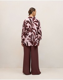 Trenery - Wakame Linen Silk Resort Shirt in Light Pink