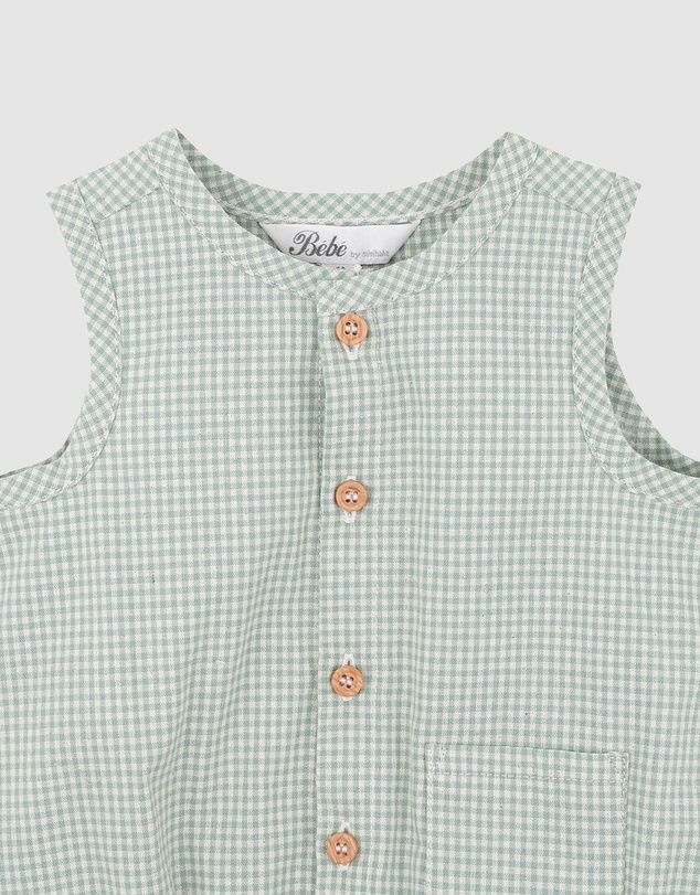Bebe by Minihaha - Scout Check Button Up Bodysuit - Babies