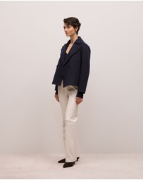 Trenery - Merino Open Collar Knit in Night Sky