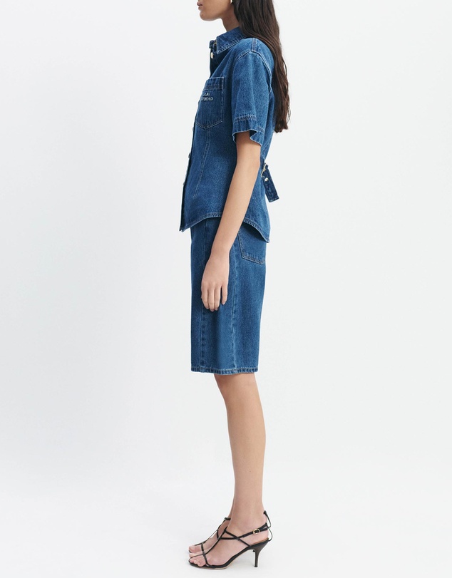 Aje Studio - Kendall Denim Barrel Shorts