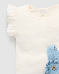 Purebaby - Denim Overall Set -Kids-Babies