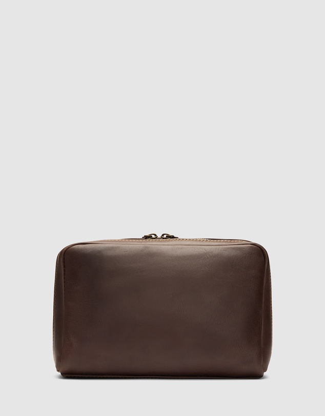 Republic of Florence - Primo Matt Chocolate Toiletry Bag