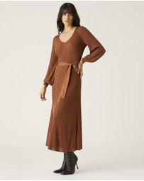 MOS The Label - Scarlet Knit Pattern Midi Dress 