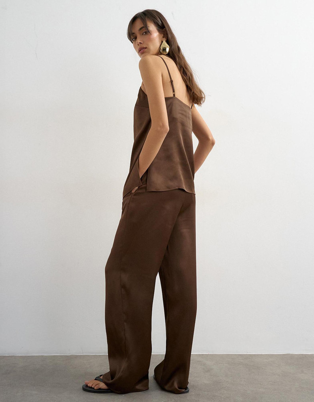 TOPSHOP - Bianca Satin Wide Leg Trousers