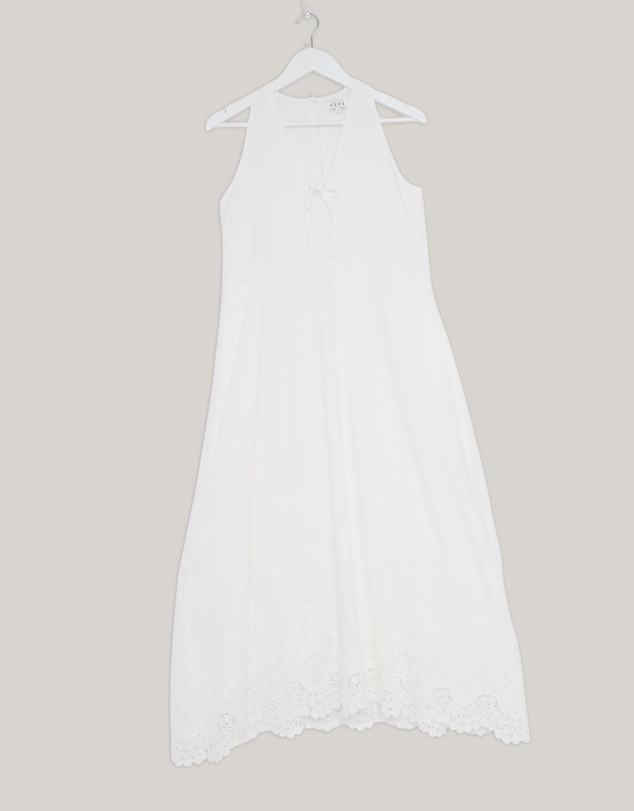 Revibe - Repaired AERE Delilah Embroidered Cotton Lace Maxi Dress - AU 6