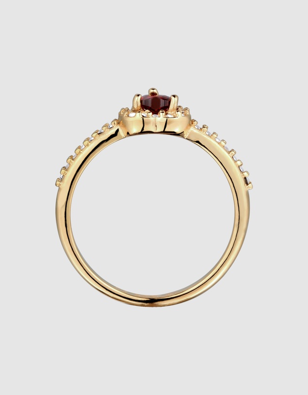 Elli Jewelry - Ring Heart Shape Zirconia 925 Sterling Silver Gold-Plated