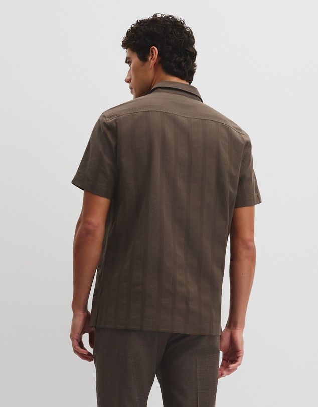 Country Road - Regular Fit Short Sleeve Textured Stripe Shirt