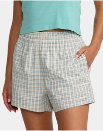 RVCA - Womens Mikey Boxer Elastic Waist Shorts