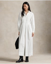 Polo Ralph Lauren - Pleated-Bib Cotton Maxi Shirtdress - ICONIC EXCLUSIVE