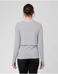 Ripe Maternity - Stripe Layered Nursing Top