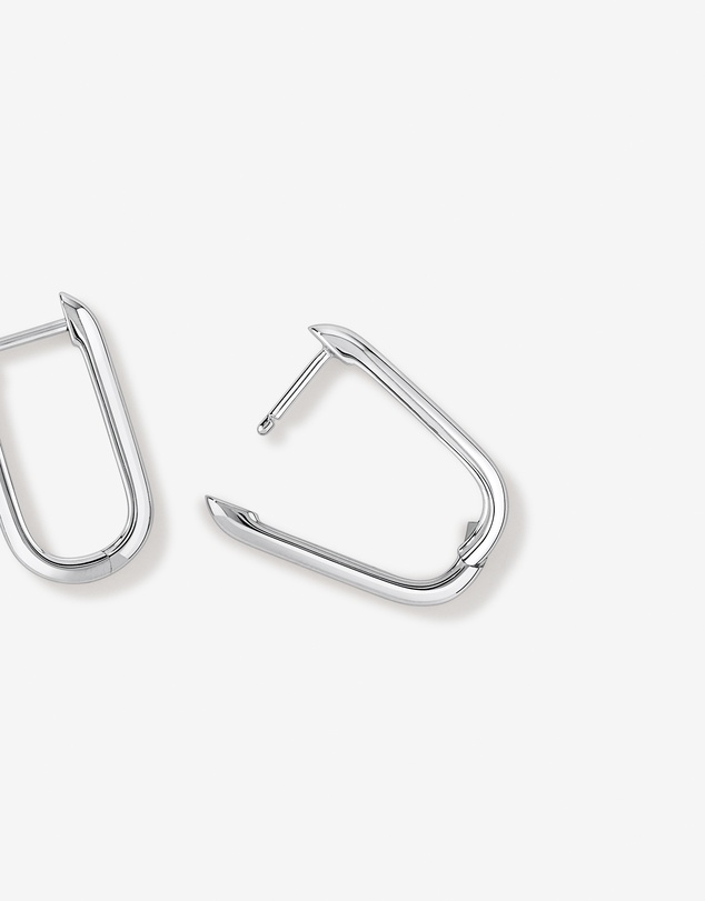 Michael Hill - Huggie Paperclip Earrings in Silver