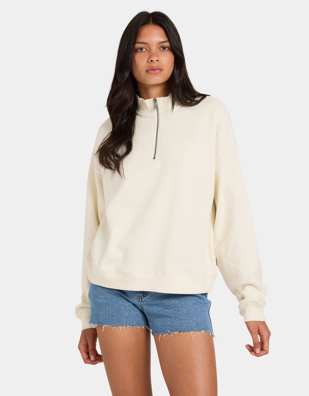 RVCA - Womens RVCA 1/4 Zip Fleece Jumper
