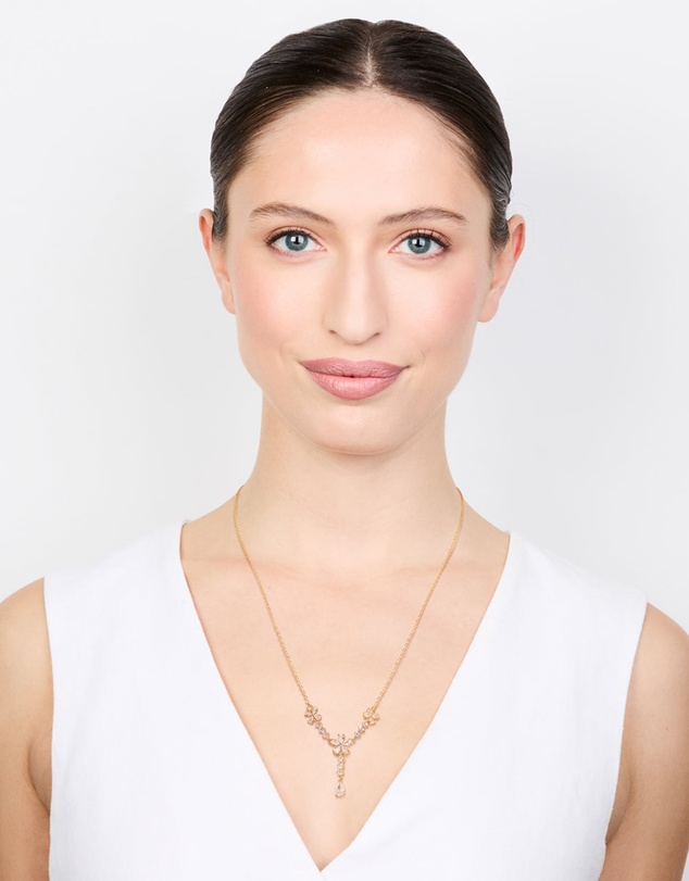 Lovisa - Gold Plated Pearl Flower Trio Y-Necklace